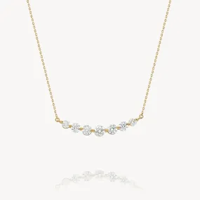 Floating White Diamond Necklace