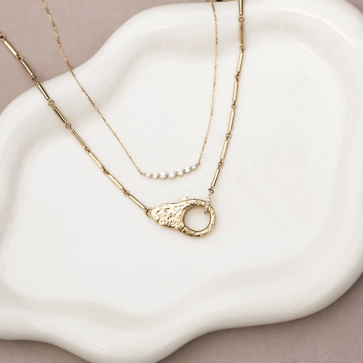 Floating White Diamond Necklace