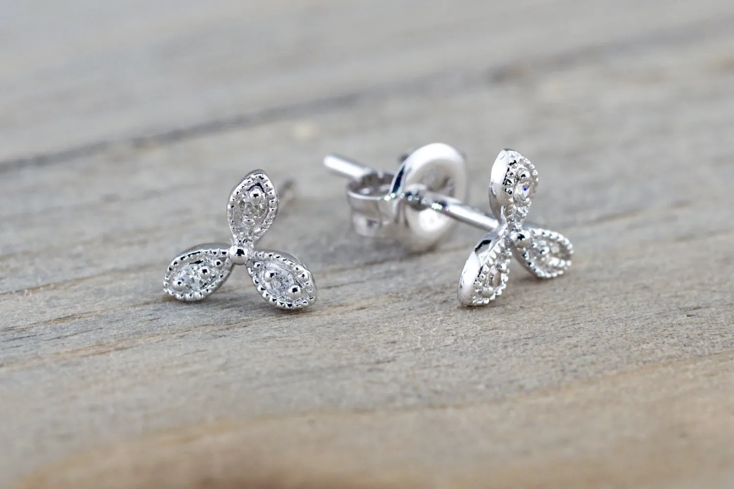 Floral Petal Diamond Earrings