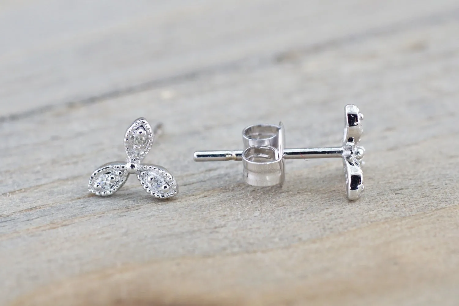 Floral Petal Diamond Earrings