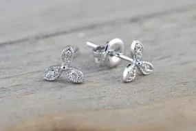 Floral Petal Diamond Earrings