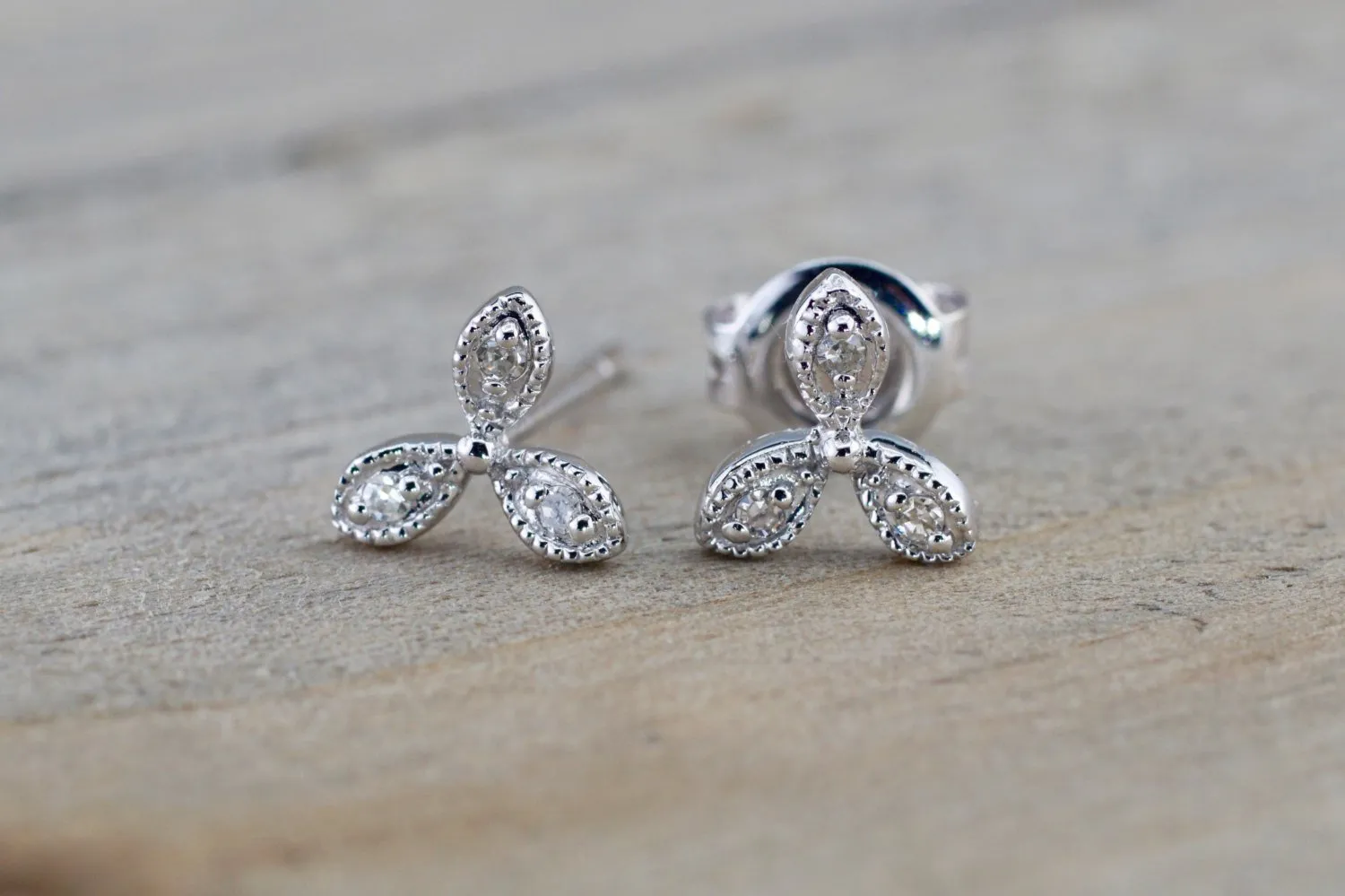 Floral Petal Diamond Earrings