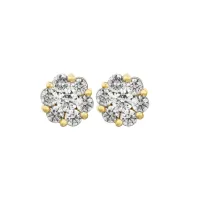 Flower Cluster Diamond Earrings