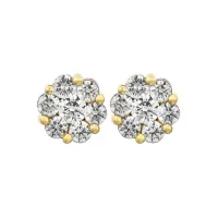 Flower Cluster Diamond Earrings