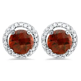 Garnet and Diamond Earrings