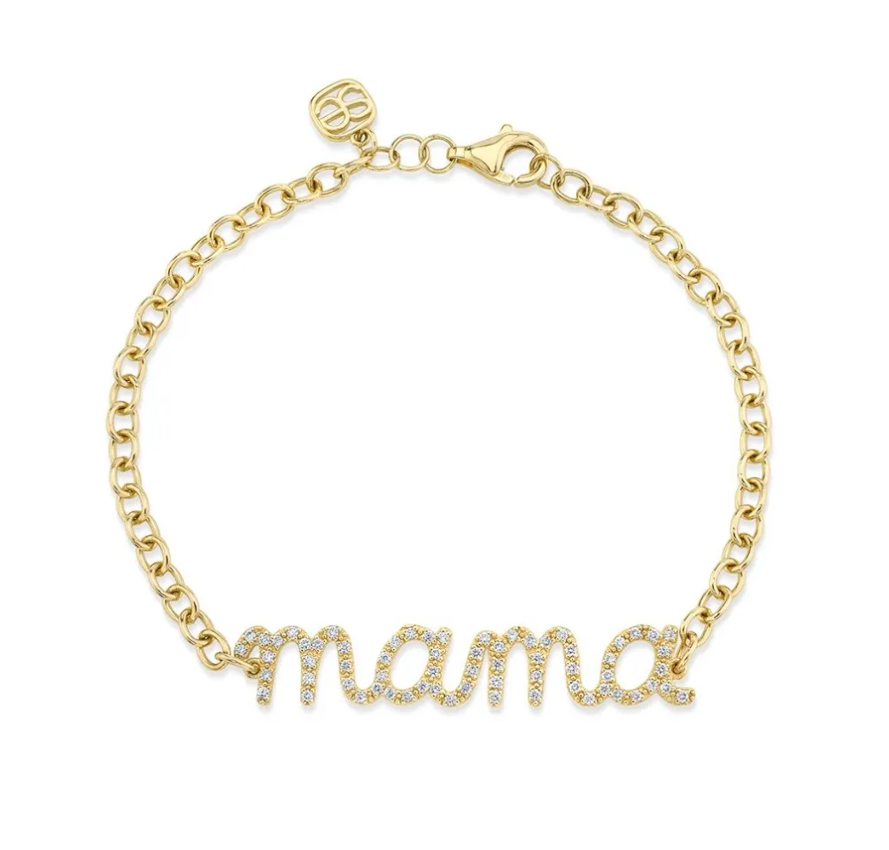 Gold & Diamond Mama Bracelet