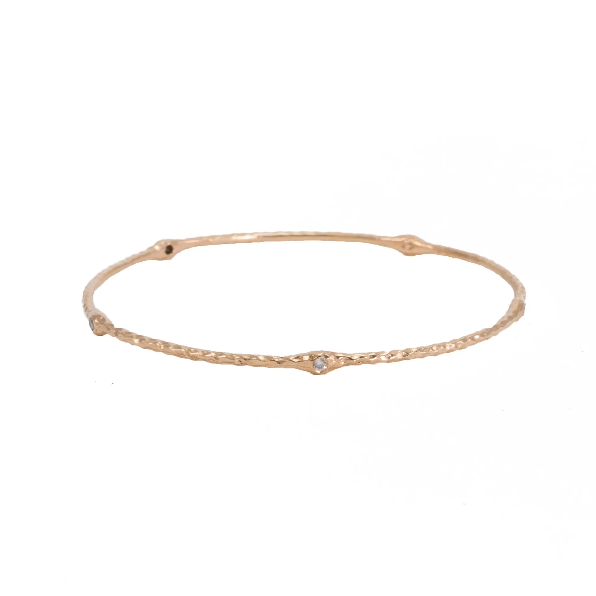 Hammered Diamond Bangle Braceet