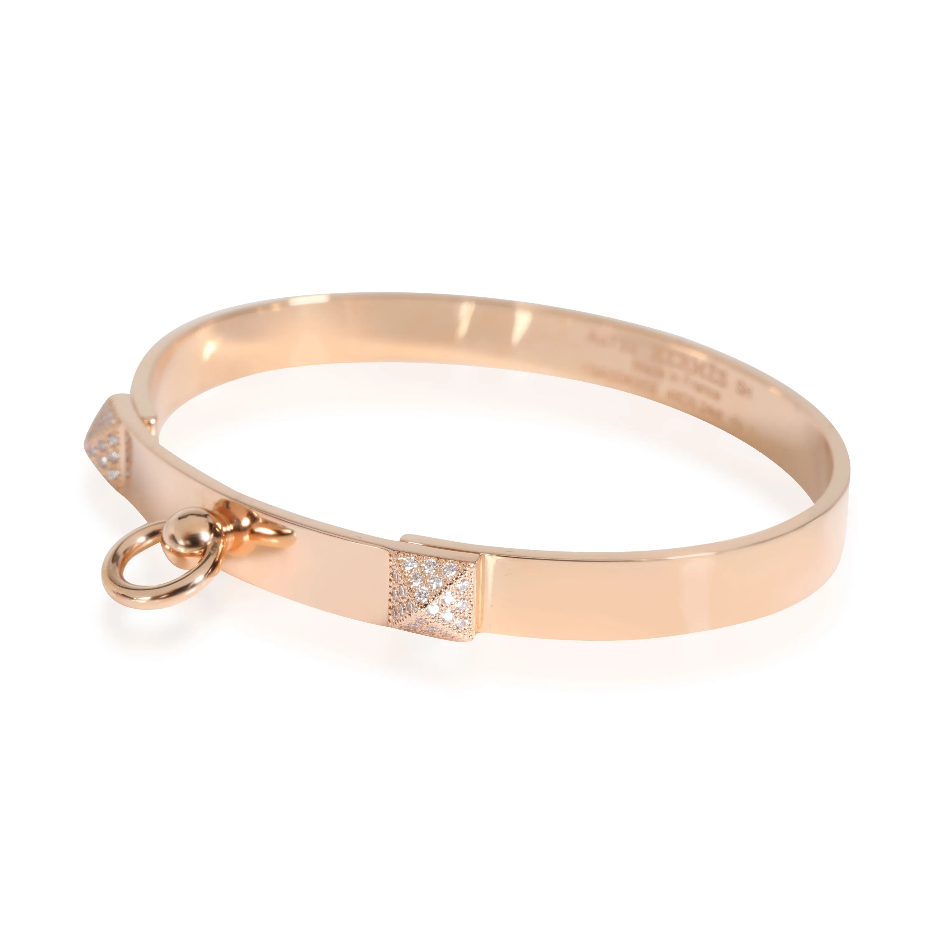 Hermès Small Model Collier de Chien Diamond Bangle in 18k Rose Gold 0.24 Ctw