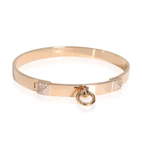 Hermès Small Model Collier de Chien Diamond Bangle in 18k Rose Gold 0.24 Ctw