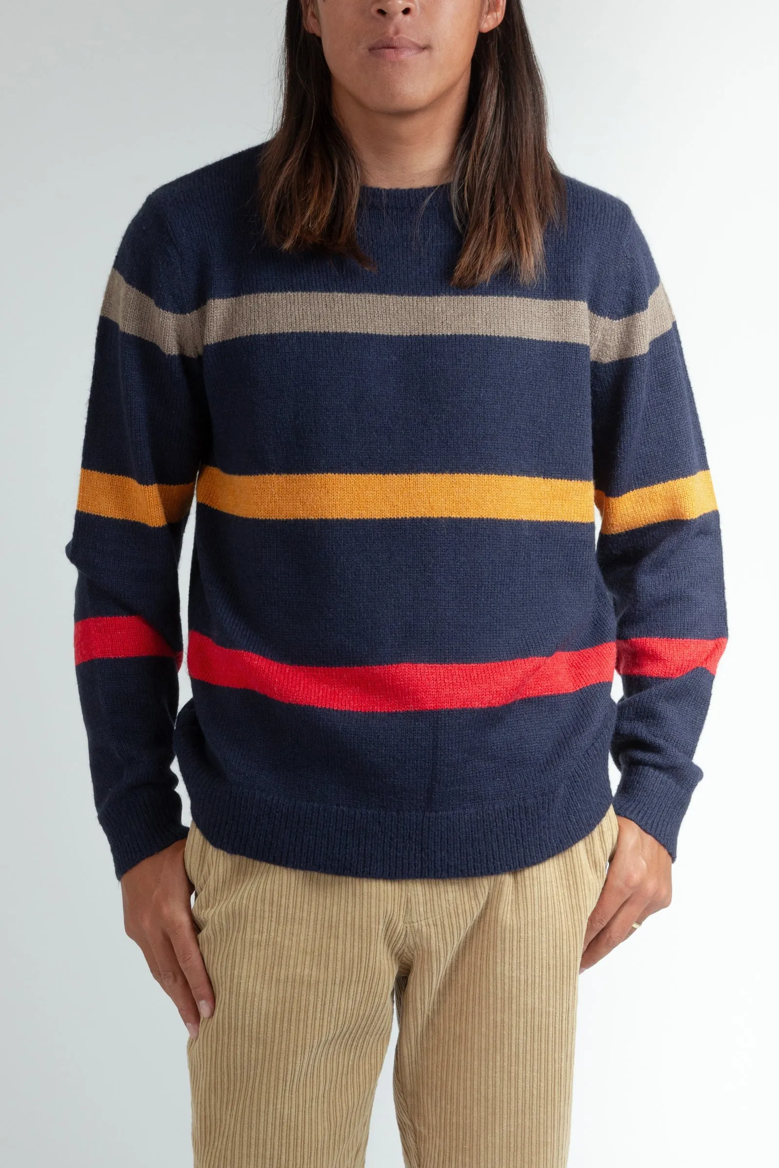 Holiday Stripe Knit Navy