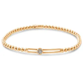 Hulchi Belluni Bracelet with Single Pave Diamond Moveable Station