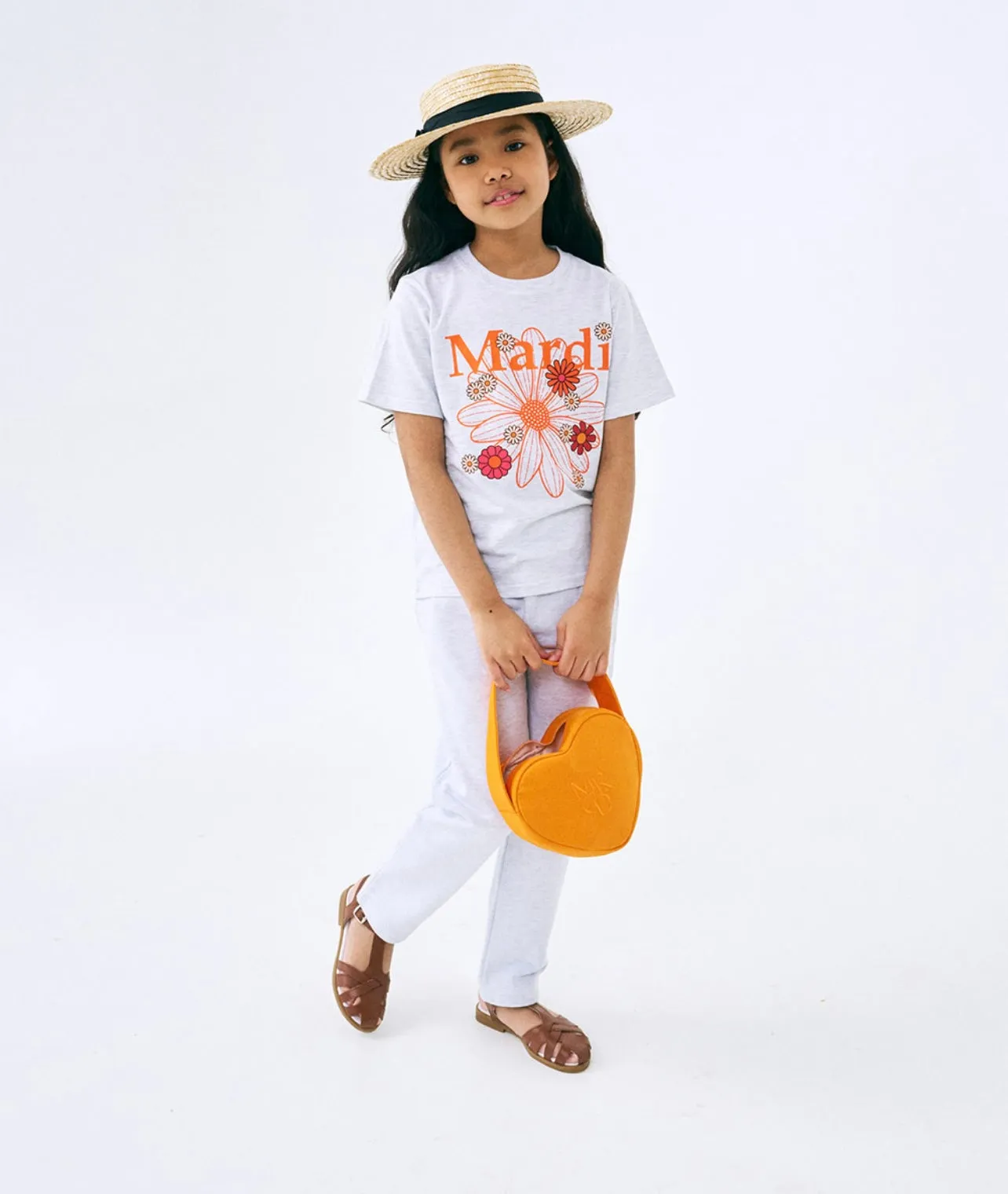 KIDS TSHIRT FLOWERMARDI BLOSSOM ORANGE