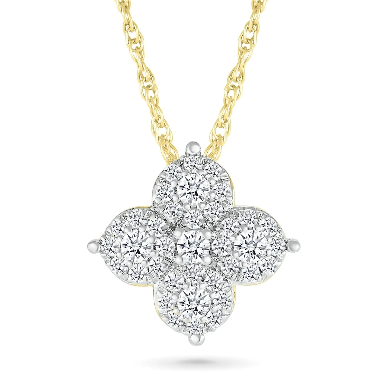 Large Diamond Clover Necklace