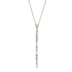 Lariat Necklace With 9 Baguette Diamonds