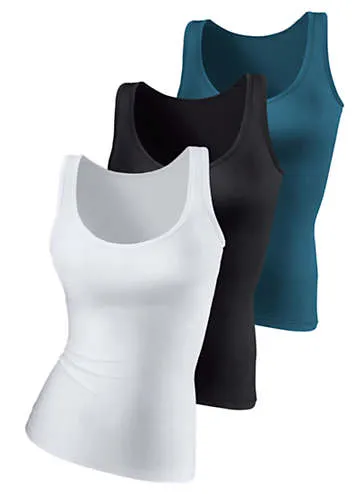 LASCANA Pack of 3 Vests | Grattan