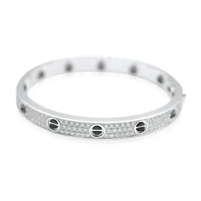 Love Bracelet, Diamond Paved Ceramic (White Gold)