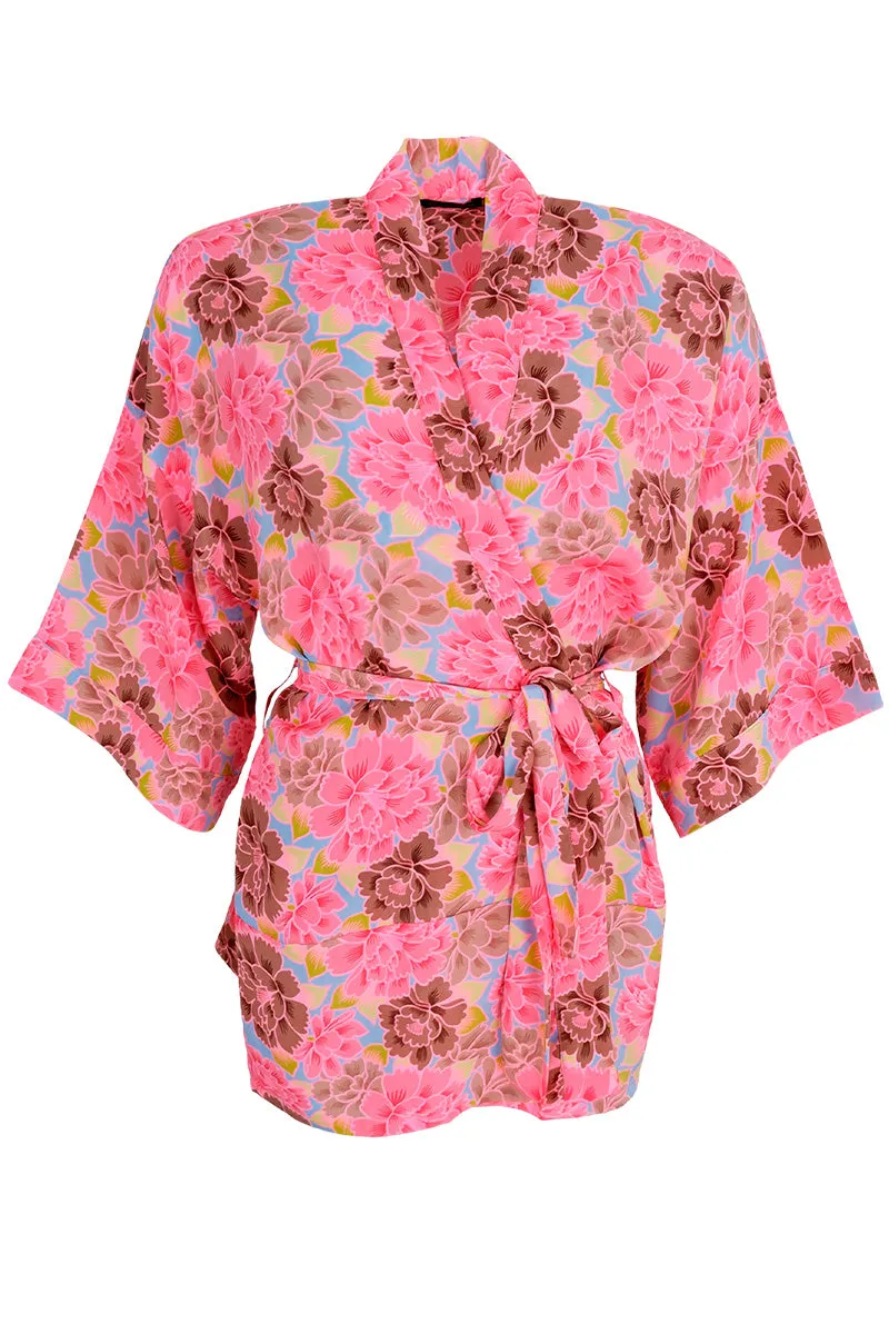 Luna Short Kimono | Blossom Candy | Kimono fra Black Colour