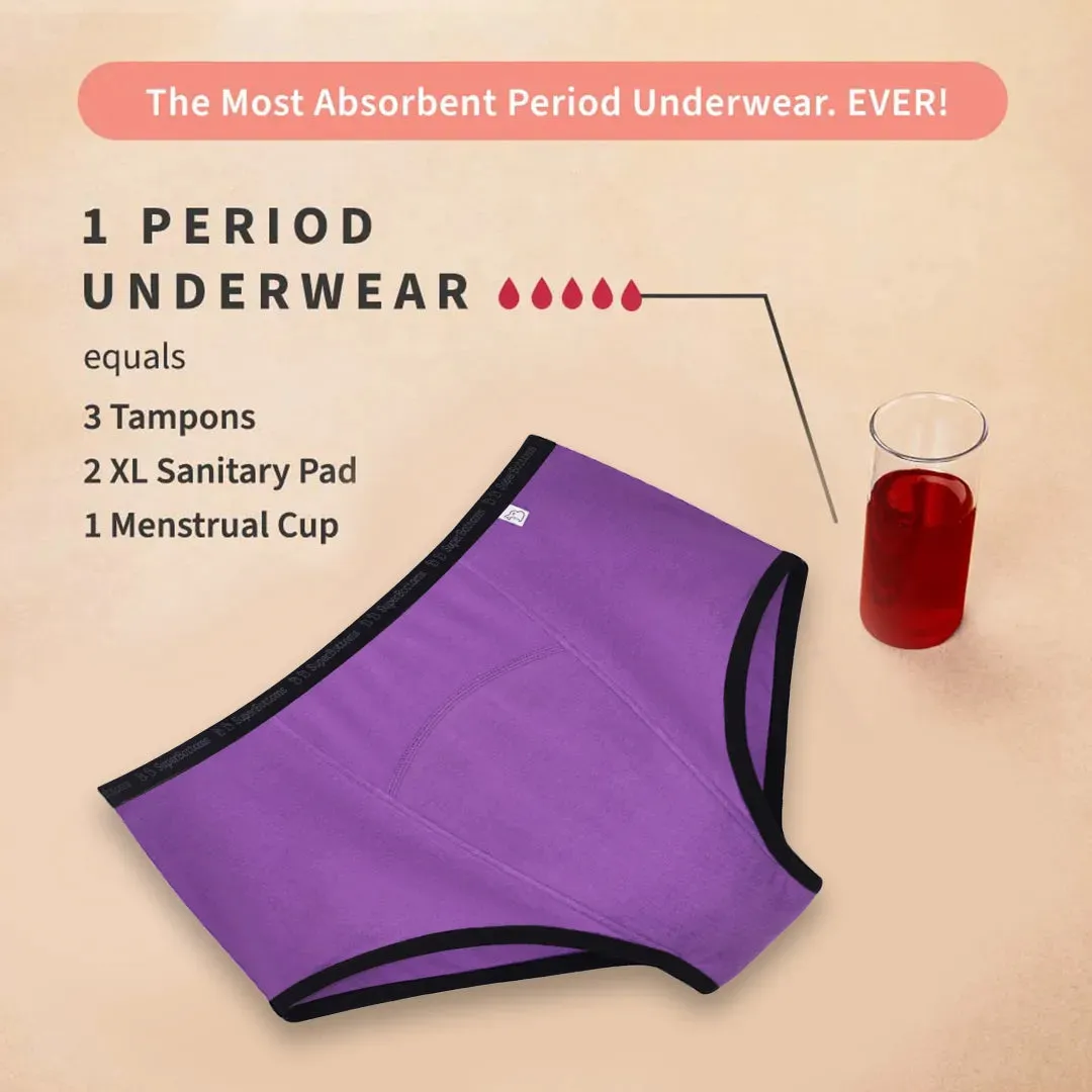 MaxAbsorb Period Underwear Pack of 3 - (2 Lilac and 1 Pink)