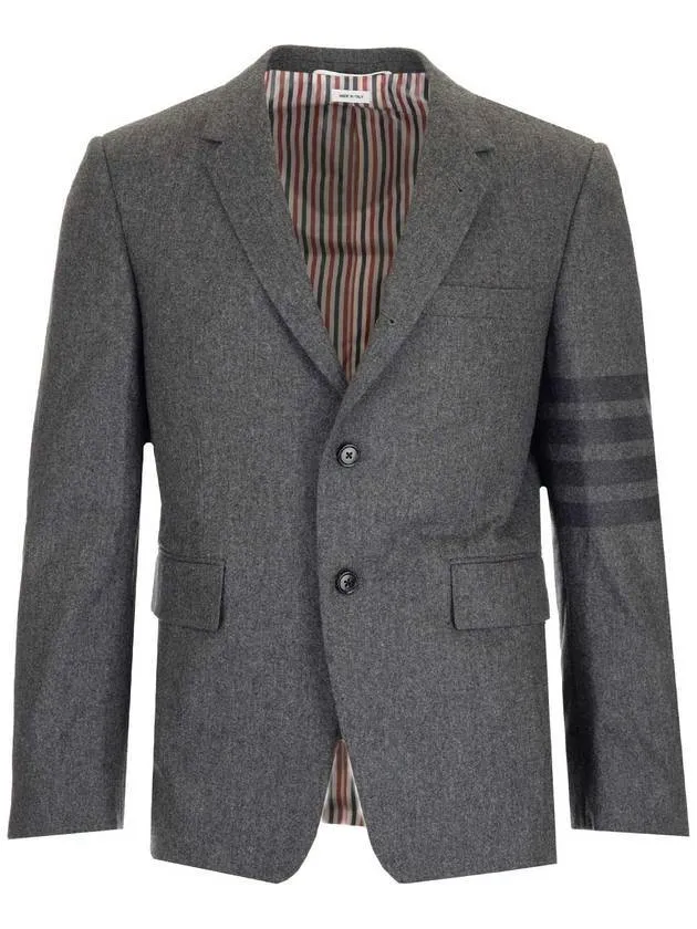 Men's Diagonal Armband Cashmere Flannel Classic Jacket Medium Grey