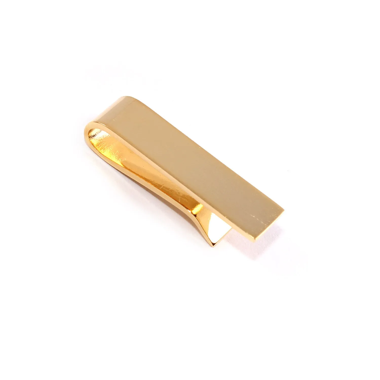 Mini Brushed Gold Square Clasp Skinny Tie Bar