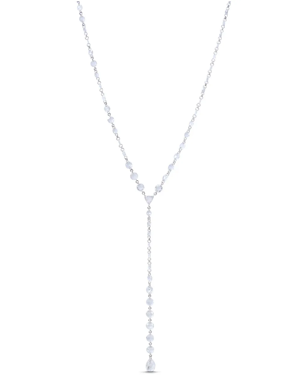 Mixed Shape Diamond Lariat Necklace