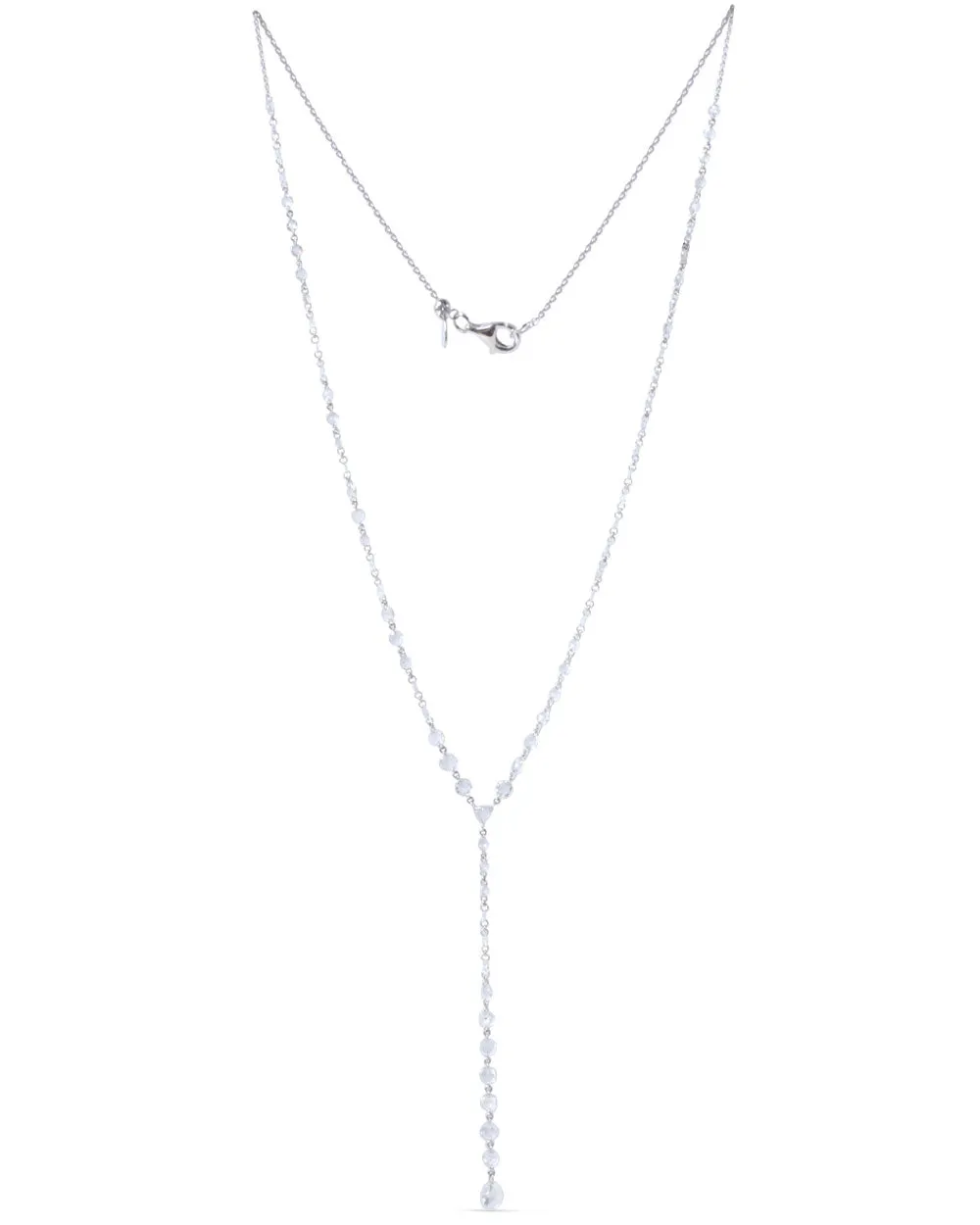 Mixed Shape Diamond Lariat Necklace