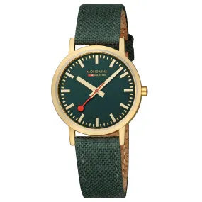 Mondaine - Classic Forest Green Textile 36mm Watch