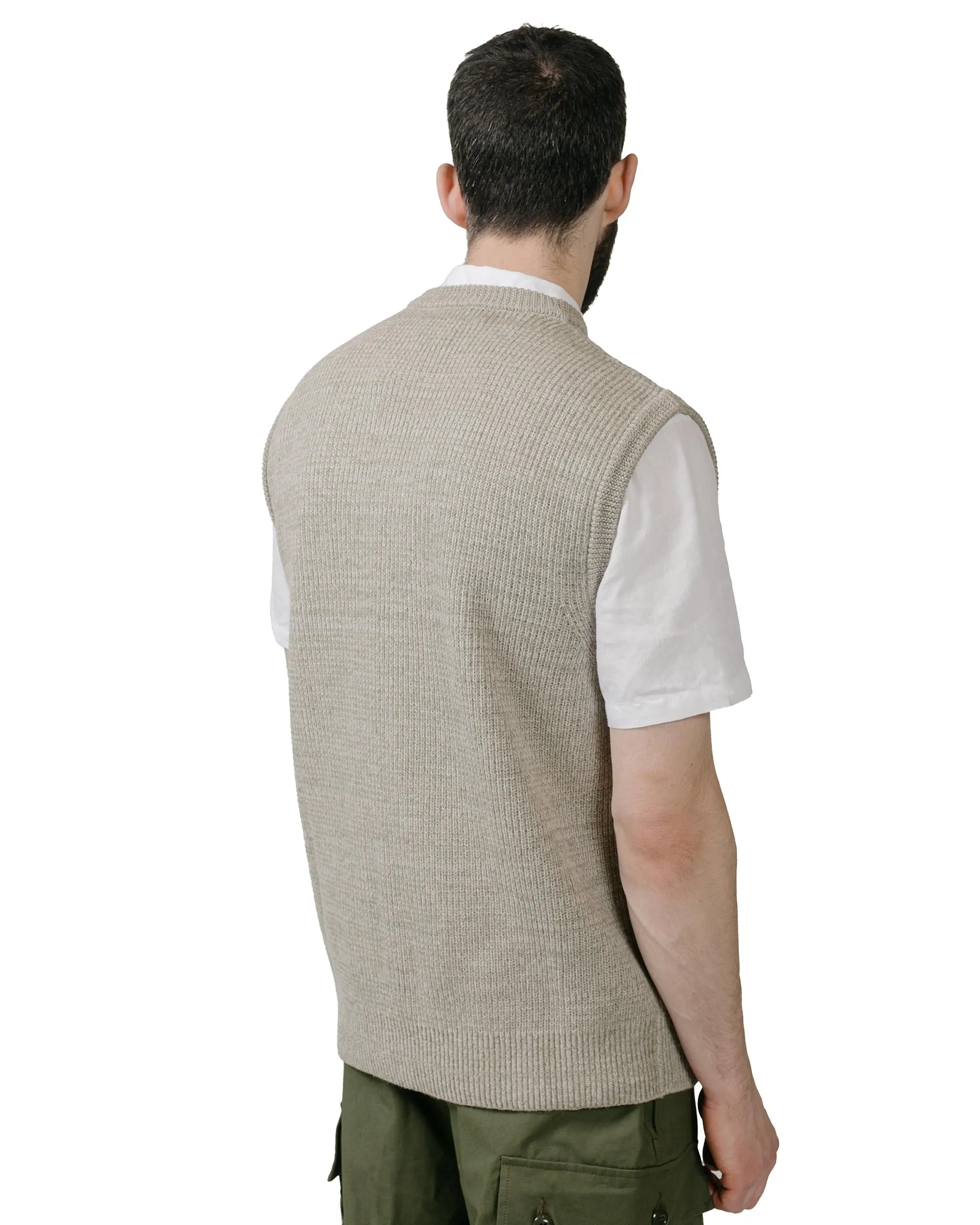 Norse Projects Manfred Wool Cotton Rib Vest Sediment Green