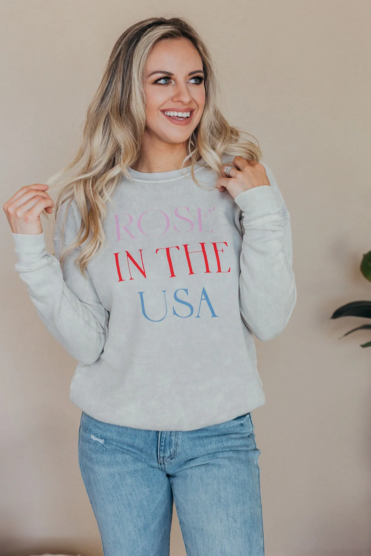 Oat Collective | Rose' In The USA Mineral Graphic Sweatshirt