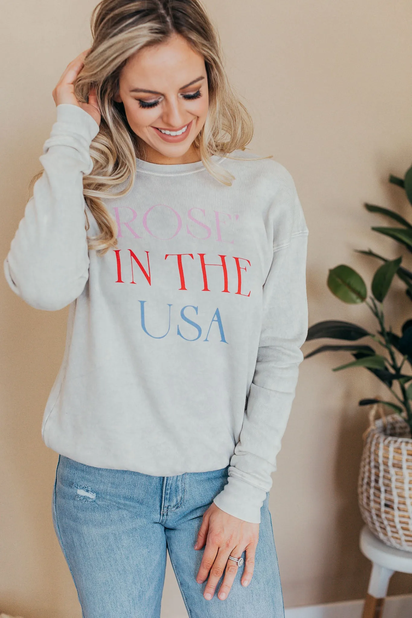 Oat Collective | Rose' In The USA Mineral Graphic Sweatshirt