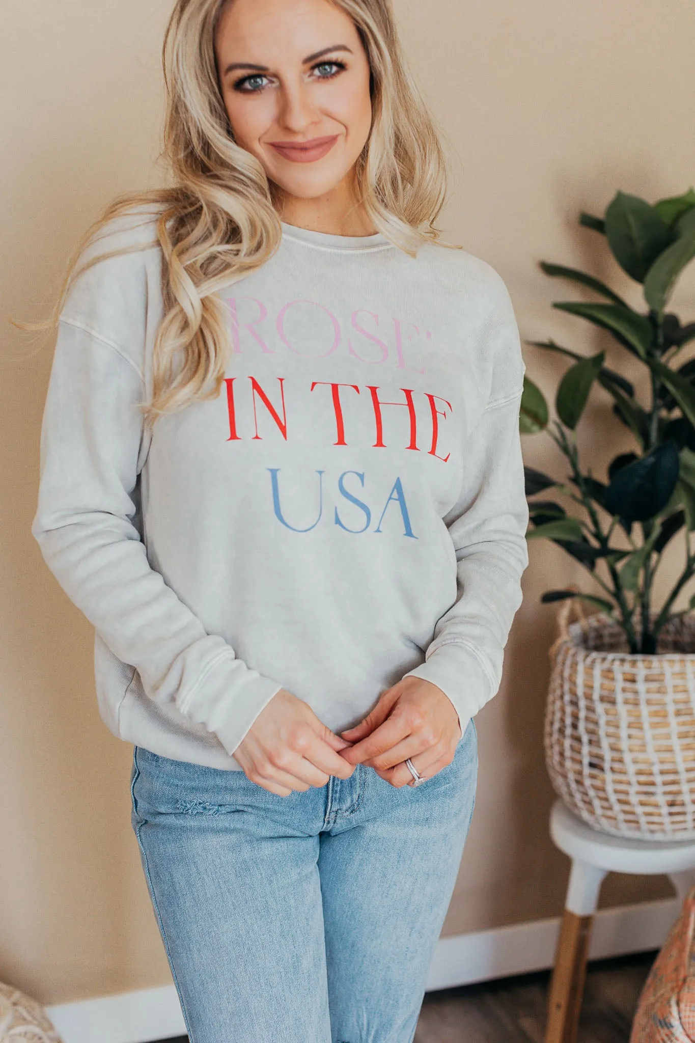 Oat Collective | Rose' In The USA Mineral Graphic Sweatshirt