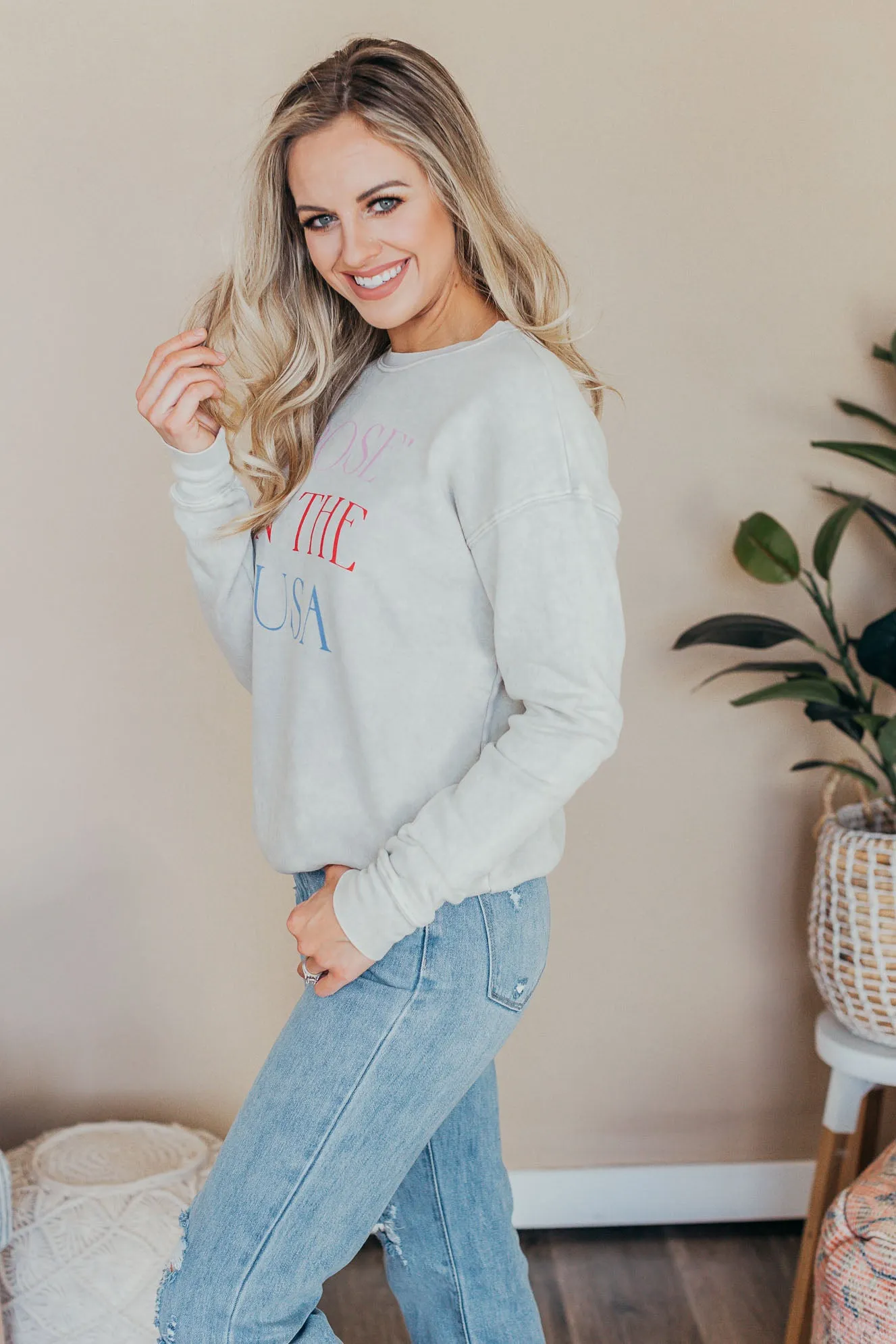 Oat Collective | Rose' In The USA Mineral Graphic Sweatshirt