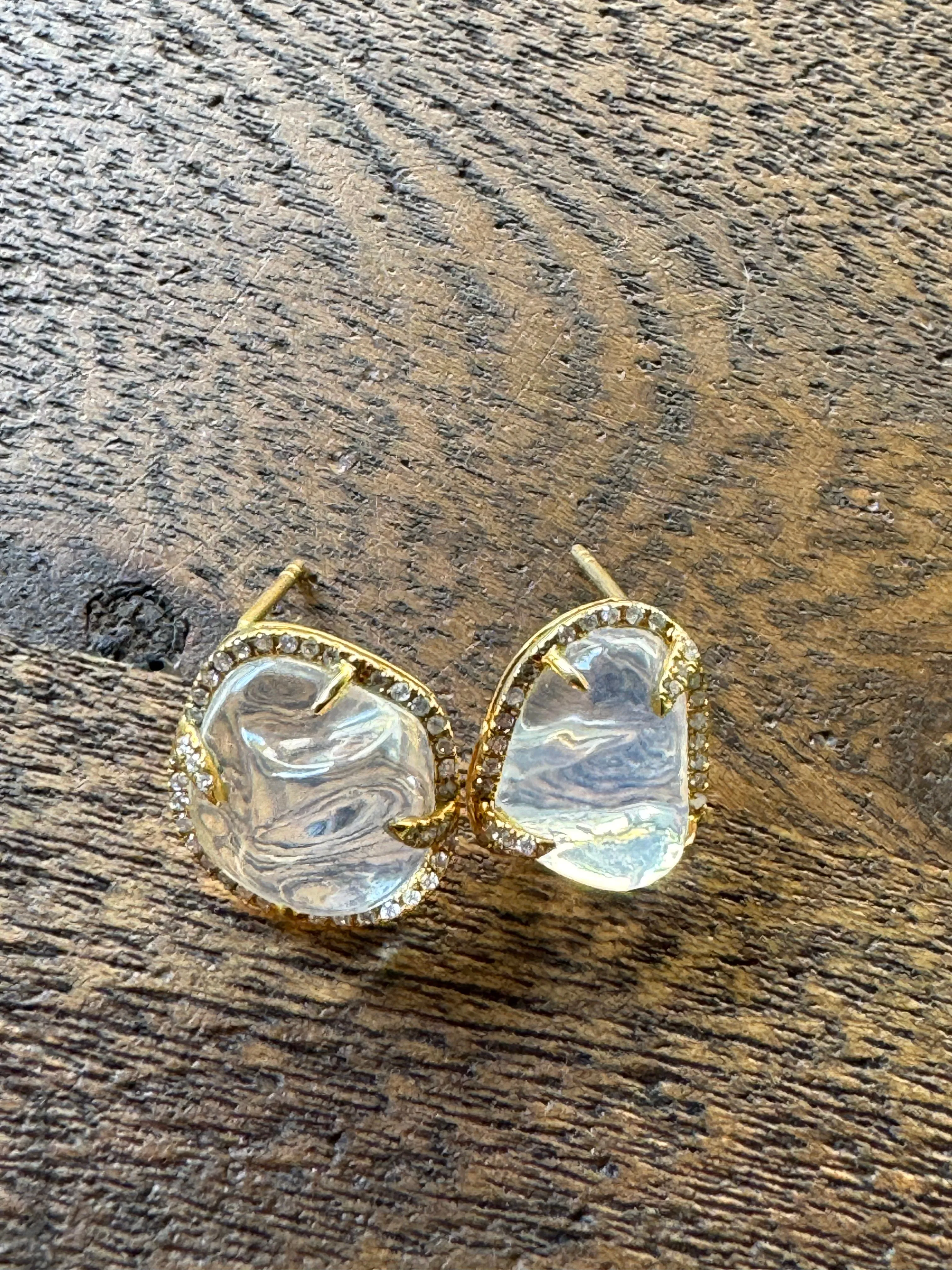 Opal Diamond Earrings