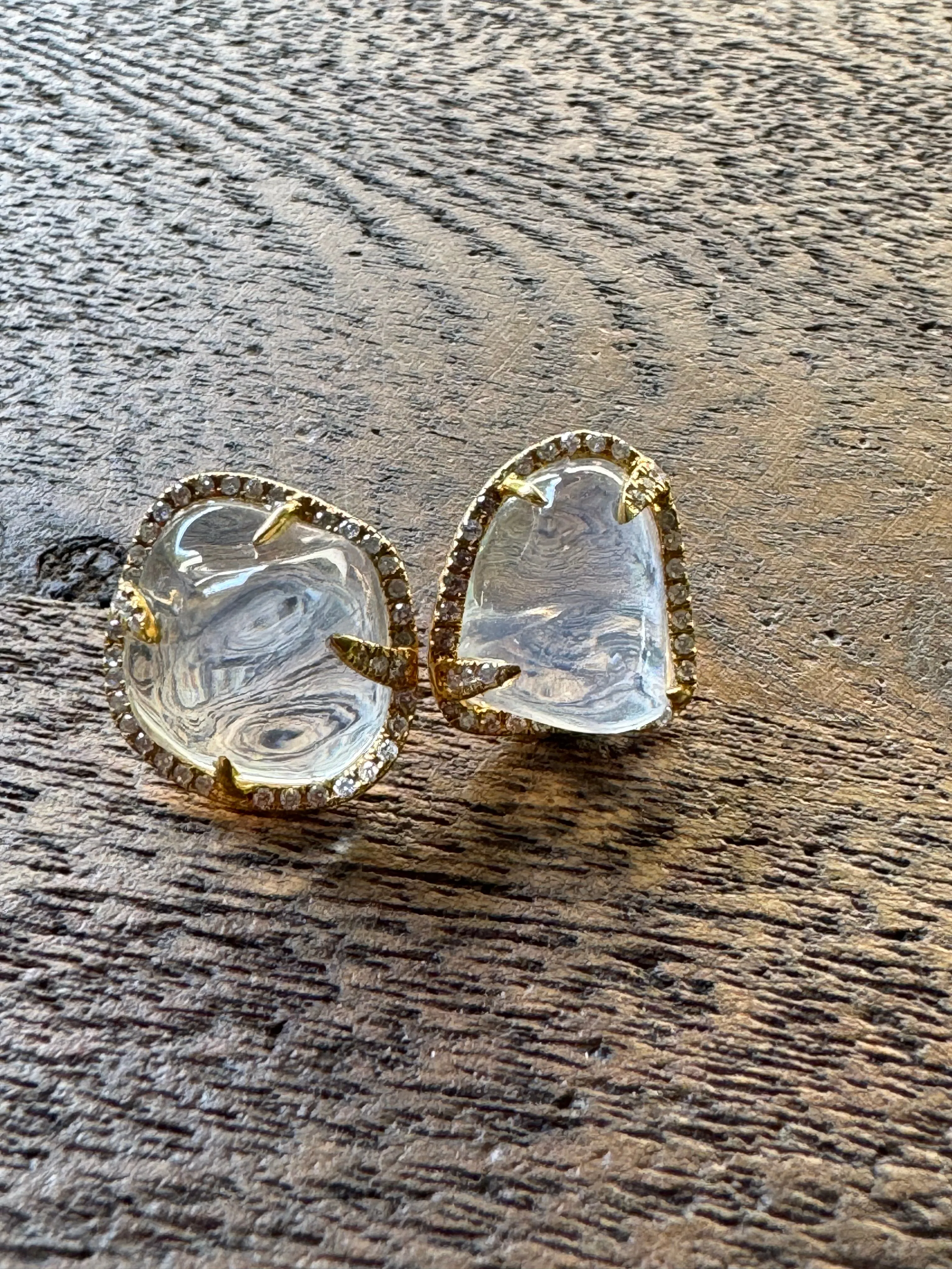 Opal Diamond Earrings