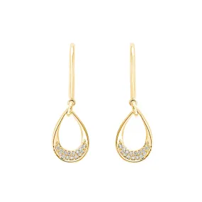 Open Teardrop Diamond Earrings