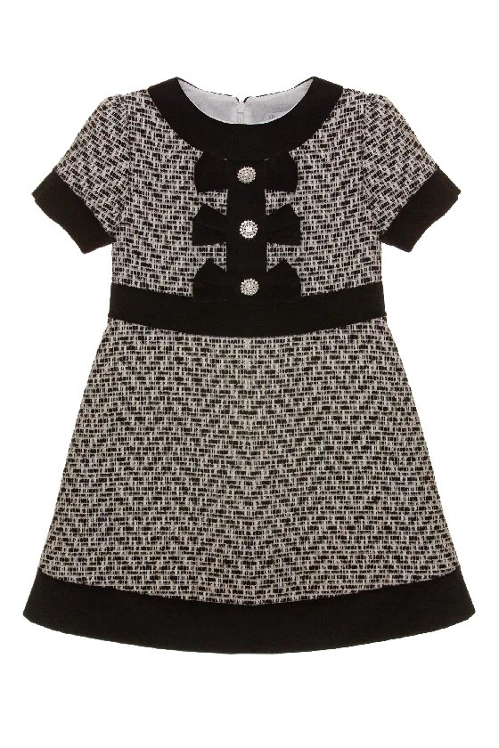 Patachou Girls Dress - Ivory Black