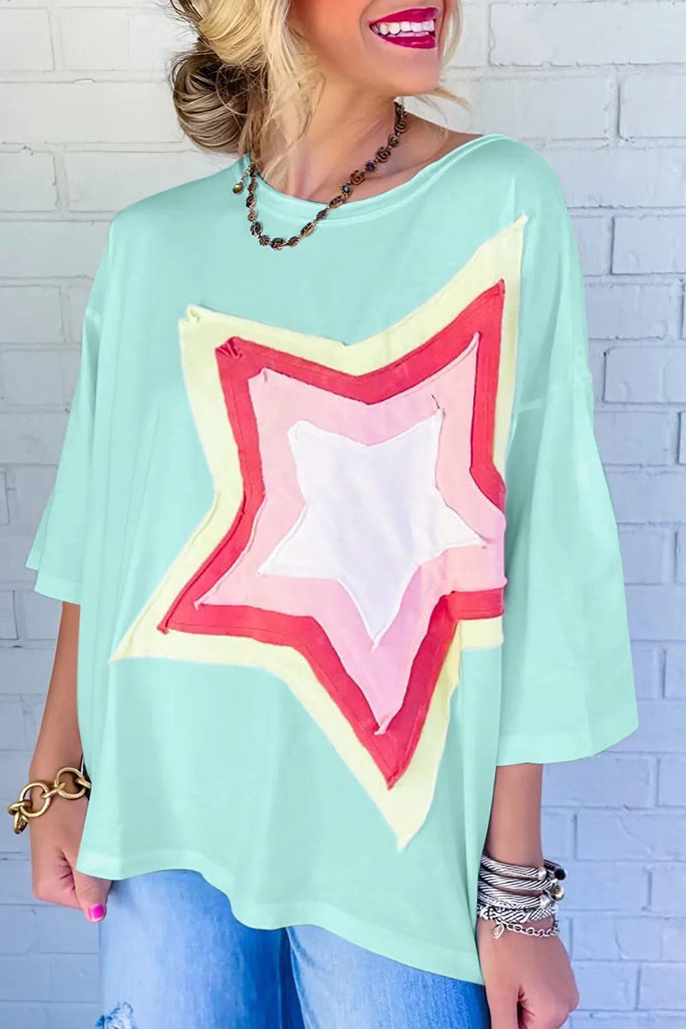 Patchwork Star Top - 2 Colors