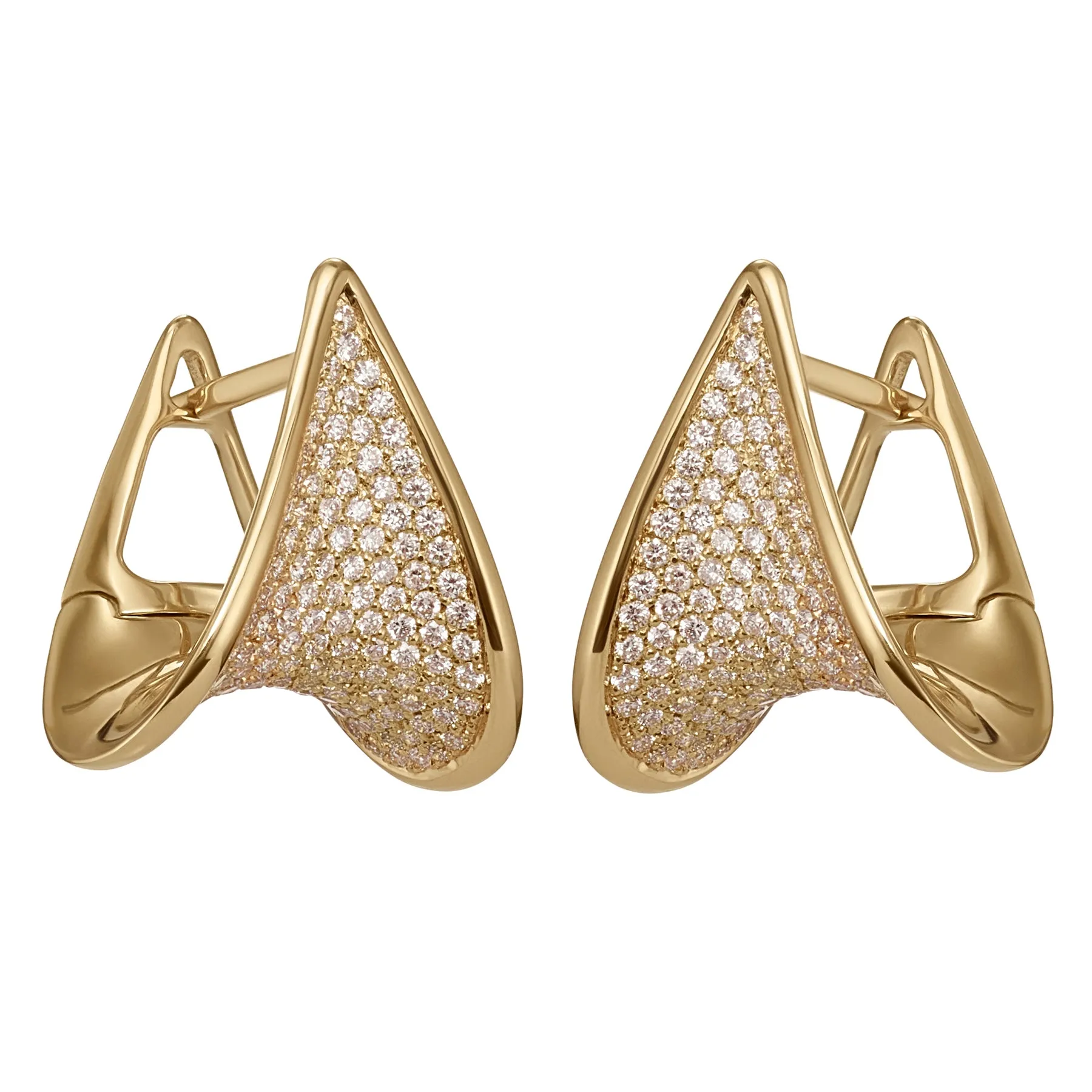 Pave Diamond Hoop Earrings