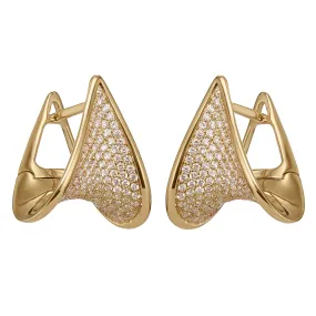 Pave Diamond Hoop Earrings