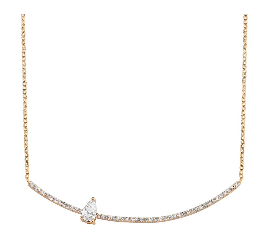 Pear Diamond Arc Necklace