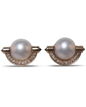 Pearl and Diamond Earrings