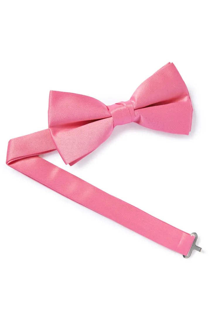 Pink Satin Bow Tie