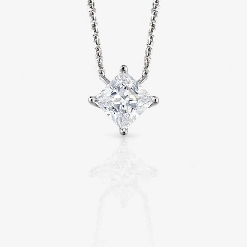 Princess Stationary Solitaire Pendant Basket