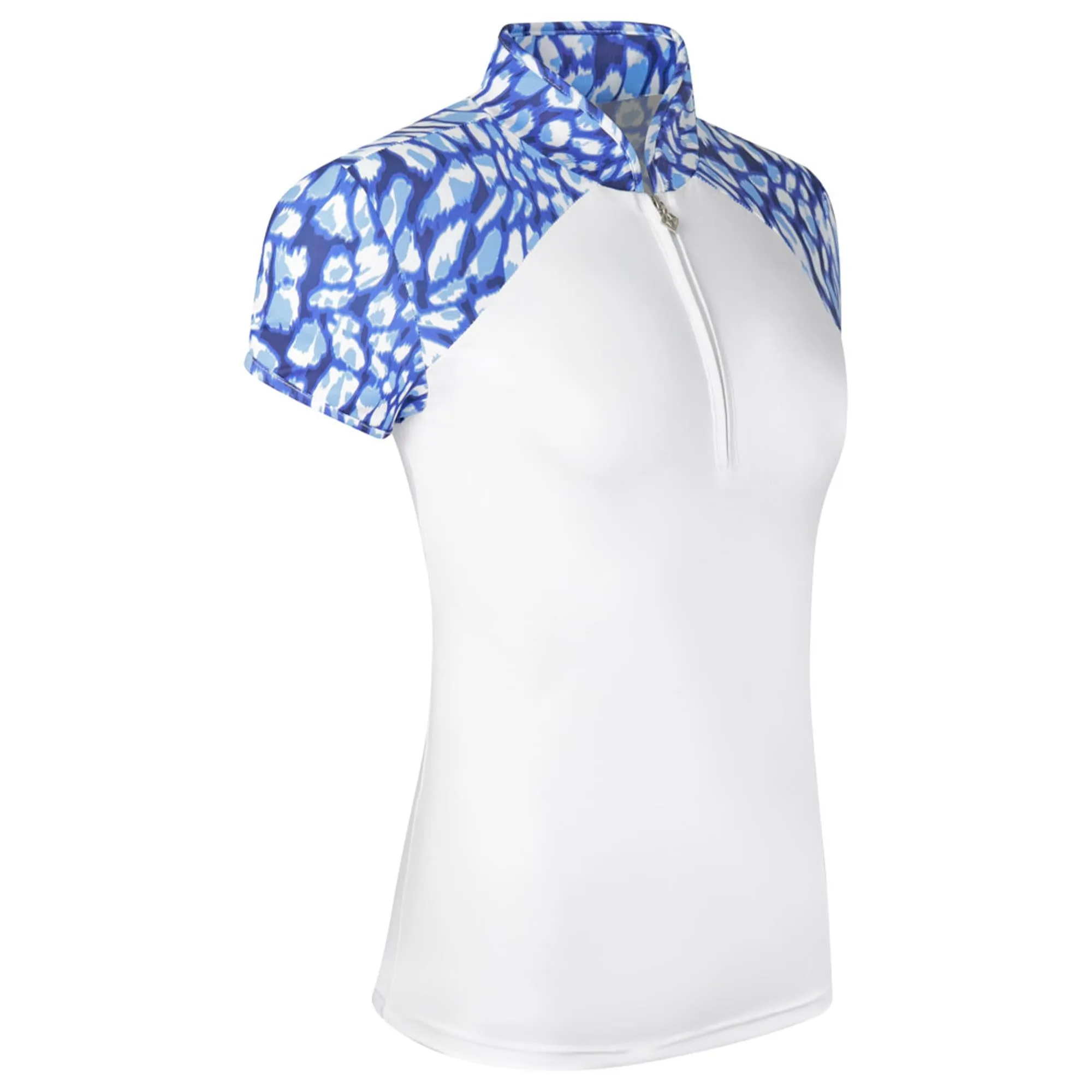 Pure Golf Spirit Cap Sleeve Ladies Golf Polo Leopard Lake