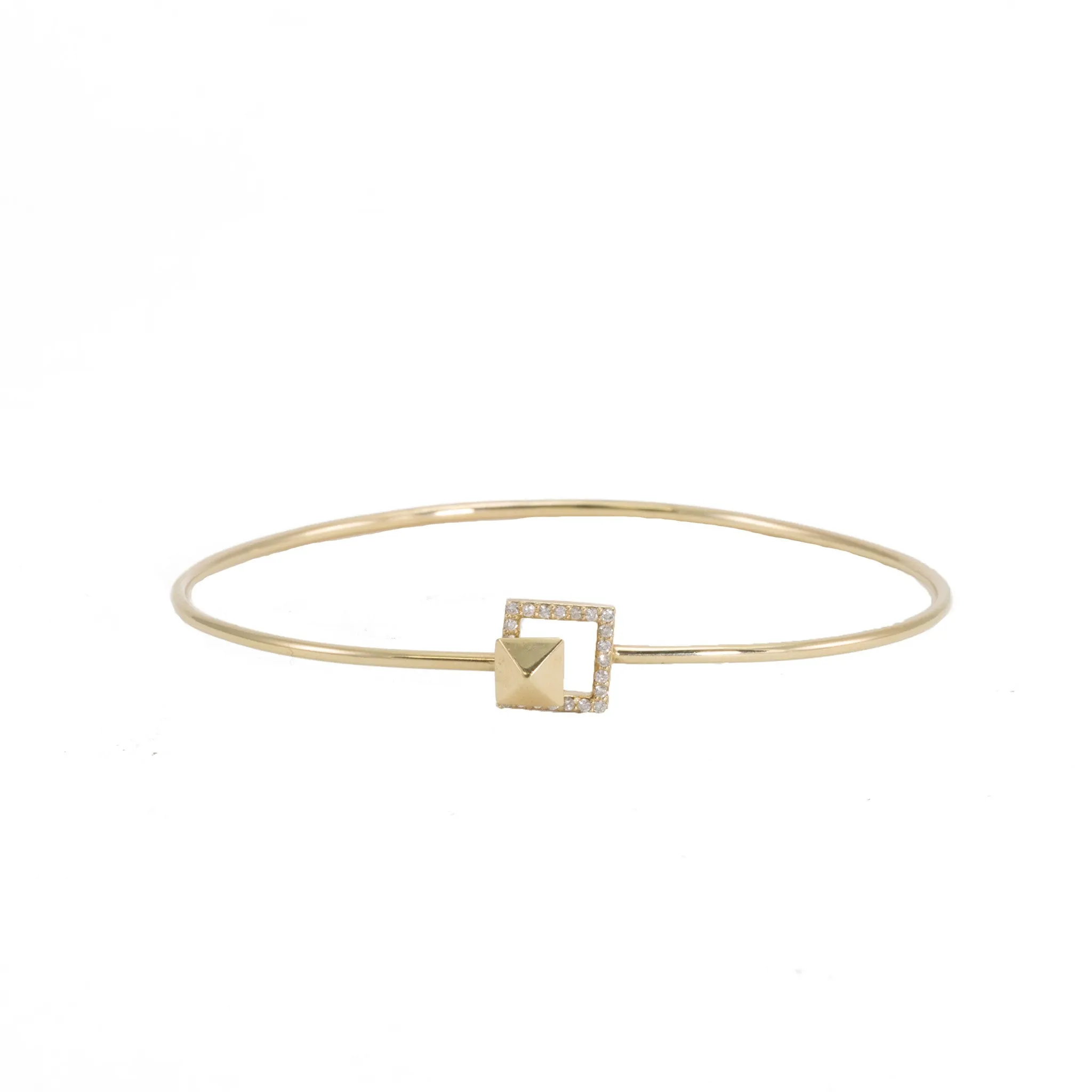 Pyramid & Diamond Bangle Bracelet