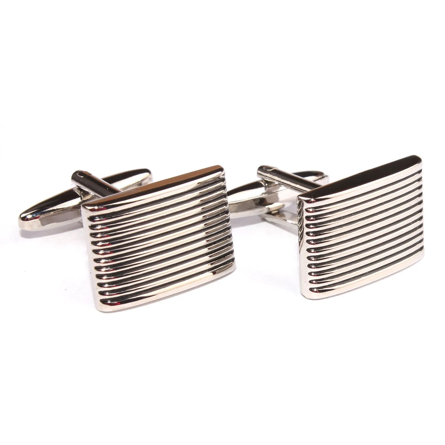 Rectangle Stripe Groove Cufflinks