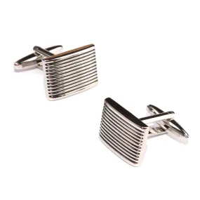 Rectangle Stripe Groove Cufflinks