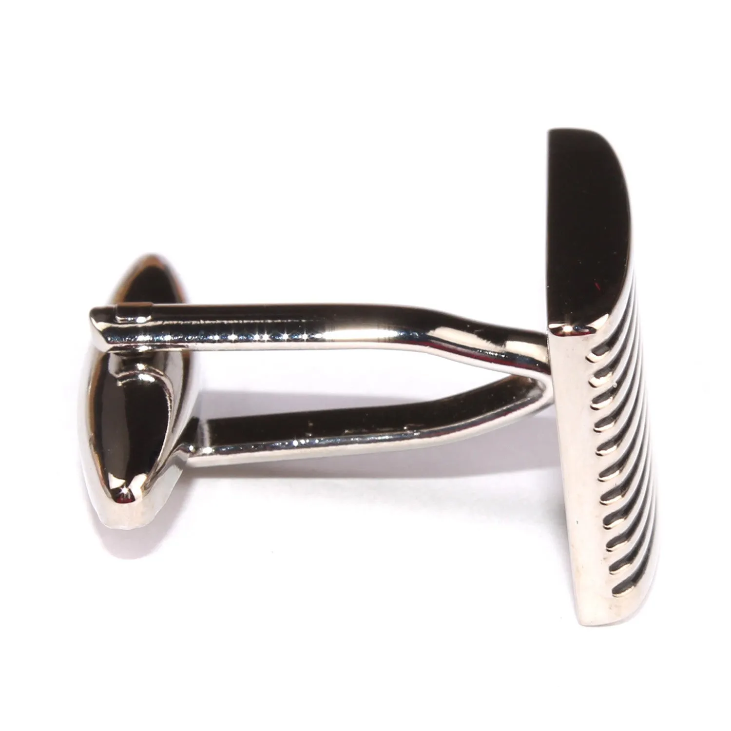 Rectangle Stripe Groove Cufflinks