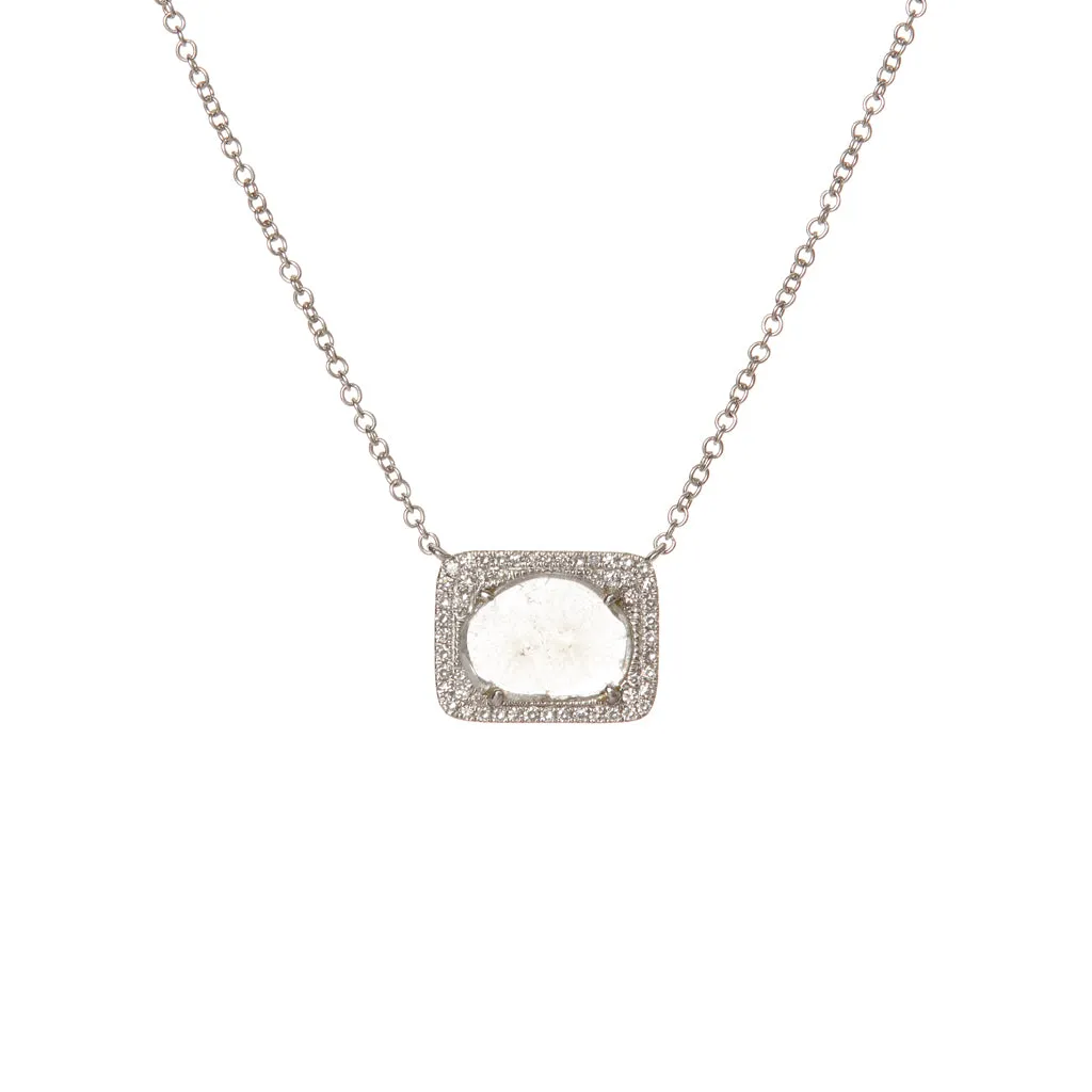 Rectangular Sliced Diamond Necklace