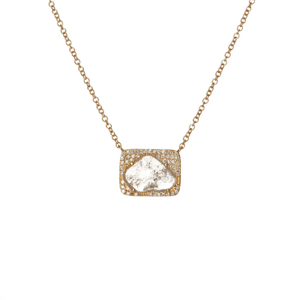 Rectangular Sliced Diamond Necklace